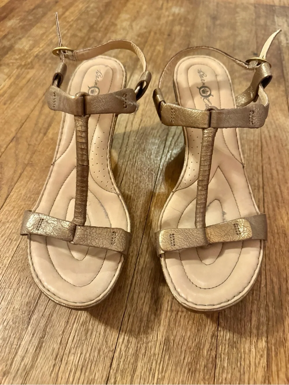 Born Metallic Bronze T-Strap Heels